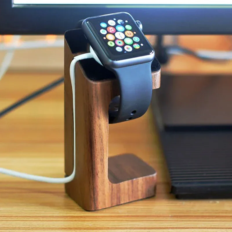 Smartwatch Apple Watch - Drewniana podstawka pod ładowarkę do zegarka