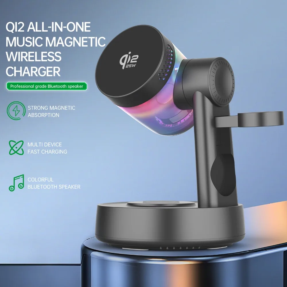 Smartwatch Watches For Iphone - Ładowarka magnetyczna bezprzewodowa Qi2 25W RGB