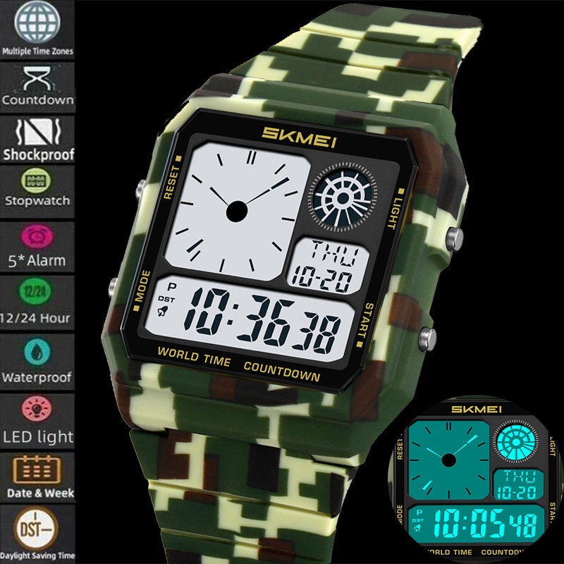 Tide Watch Surf - Skmei 5 Budzik Męskie wojskowe zegarki