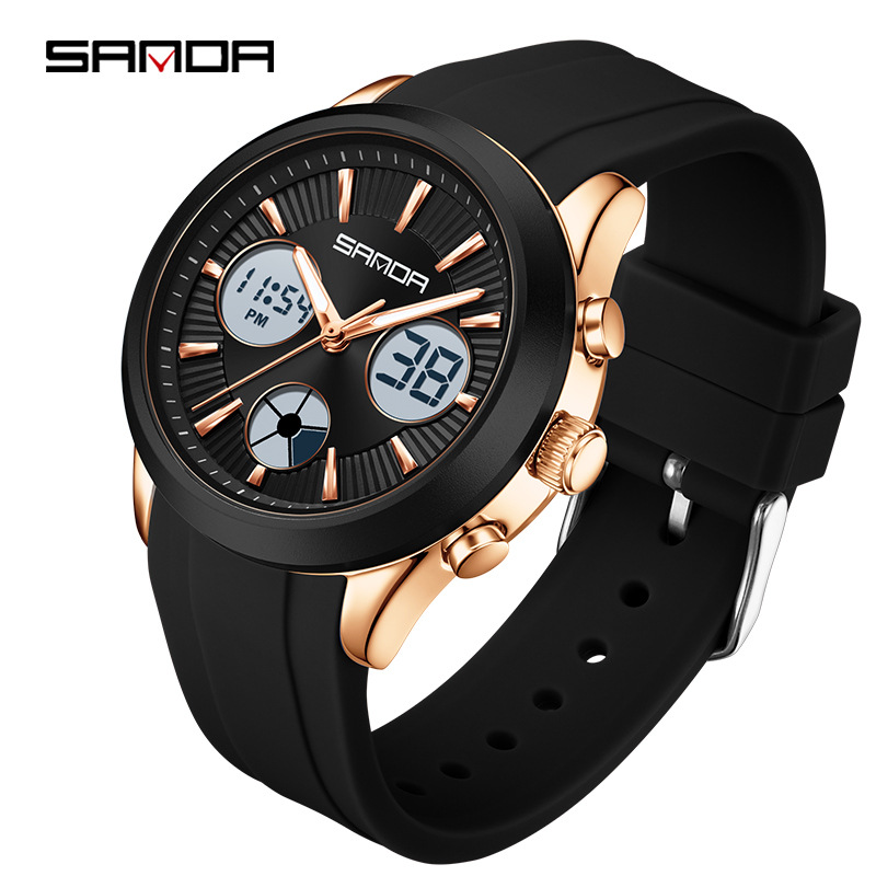 Smartwatch Watches For Girls - Elektroniczny zegarek SANDA, podświetlany, 3-czasowy, wielofunkcyjny