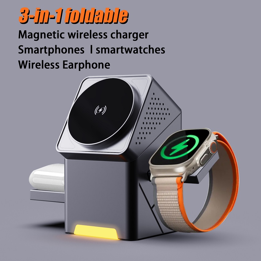 Smartwatch Apple Watch - Magnetyczna bezprzewodowa ładowarka 3 w 1,