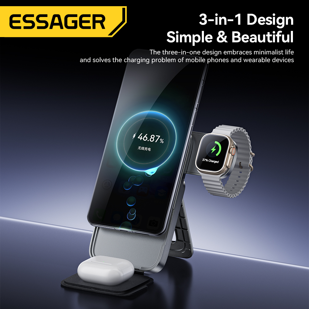 Essager 3-w-1 Przenośna Składa – Smartwatch Watches For Iphone recenzja i cena