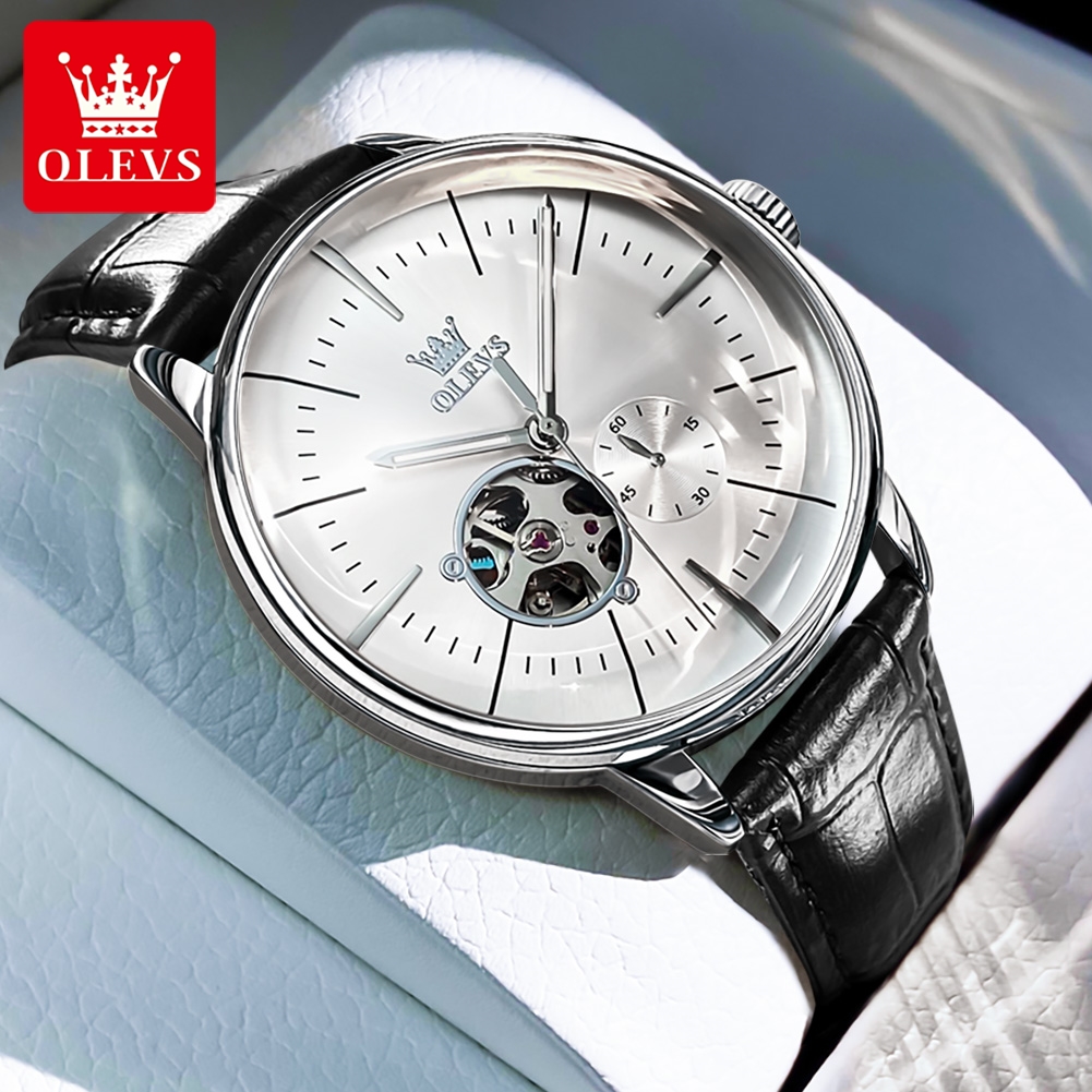 OLEVS 6708 Modne męskie zegark – Leather Watch Strap recenzja i cena