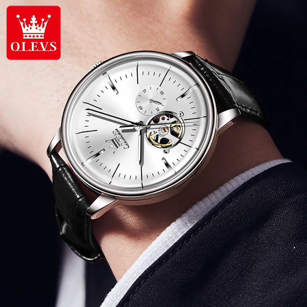 OLEVS 6708 Modne męskie zegark – Leather Watch Strap recenzja i cena