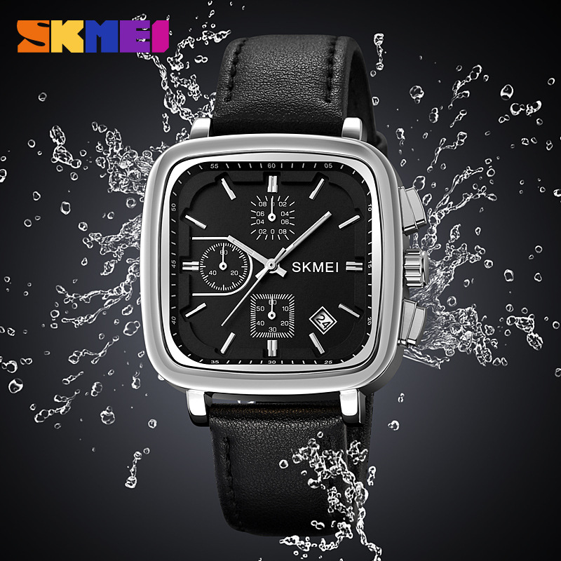 Kwadratowy męski zegarek kwarc – Leather Watch Strap recenzja i cena