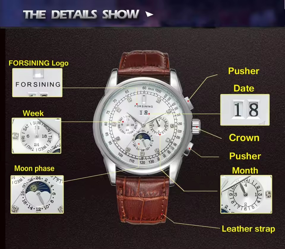 Replika FORSINING Wielofunkcyj – Patek Philippe Watch Aquanaut recenzja i cena