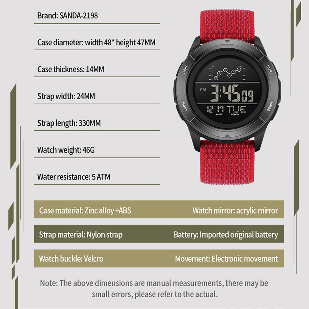 Zegarek elektroniczny SANDA Pa – Tide Watch Surf recenzja i cena
