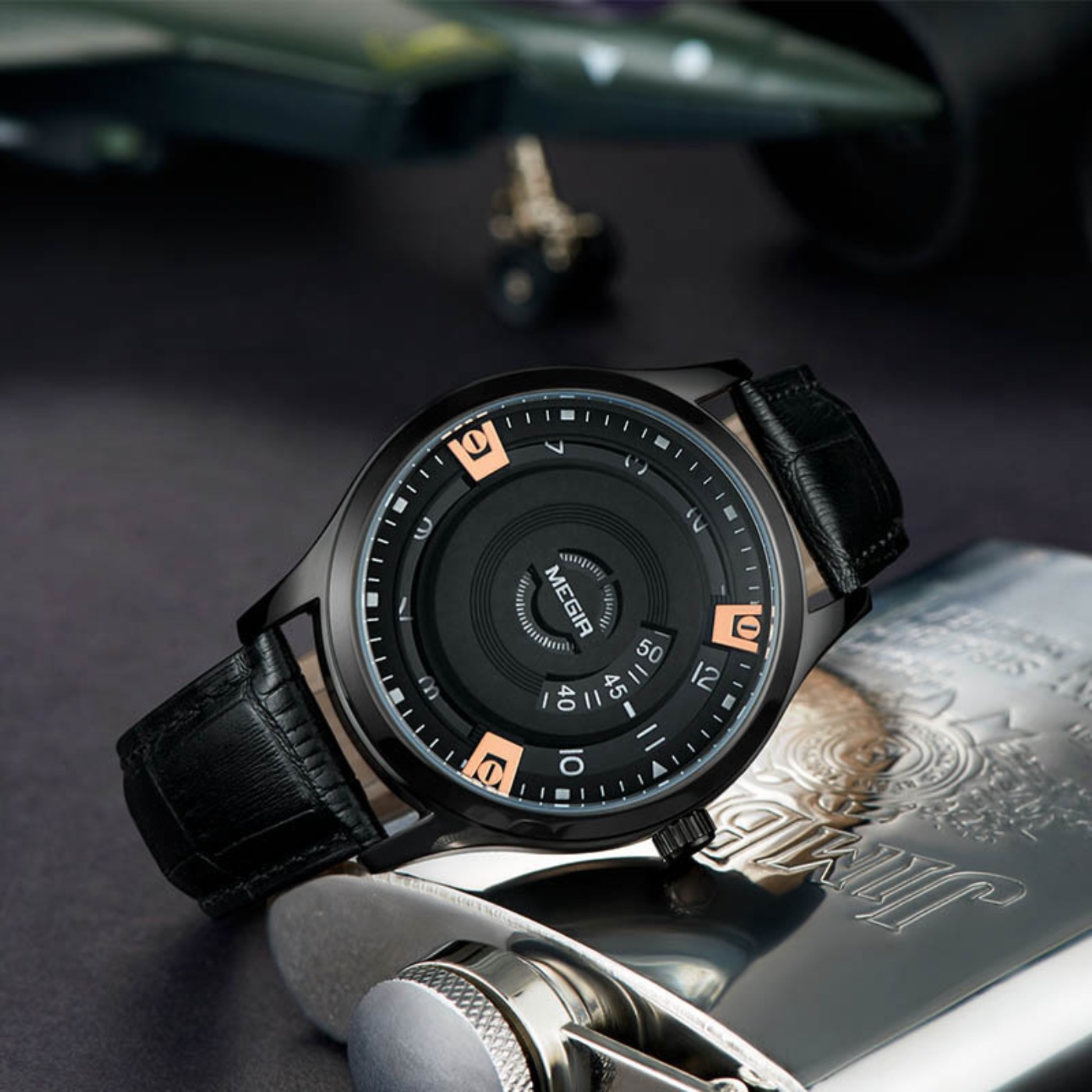 Zegarki męskie MEGIR, luksusow – Leather Watch Strap recenzja i cena