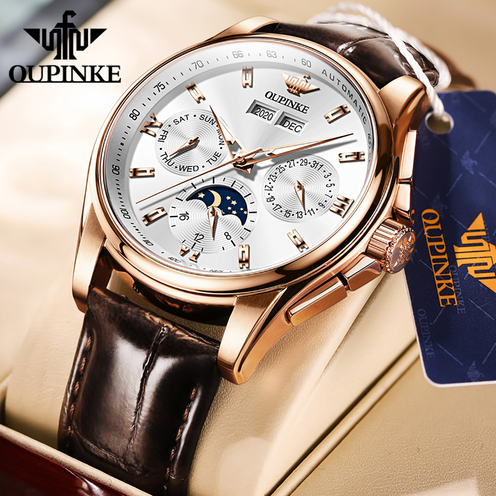 Zegarki męskie OUPINKE, casual – Leather Watch Strap recenzja i cena