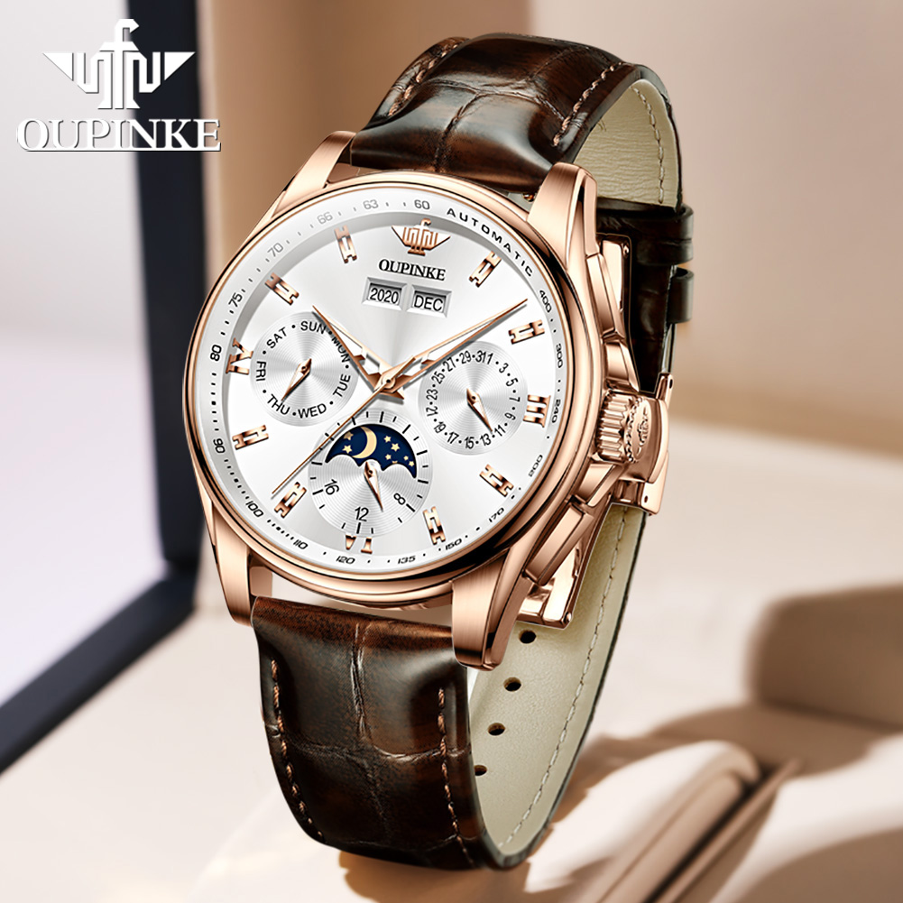 Zegarki męskie OUPINKE, casual – Leather Watch Strap recenzja i cena
