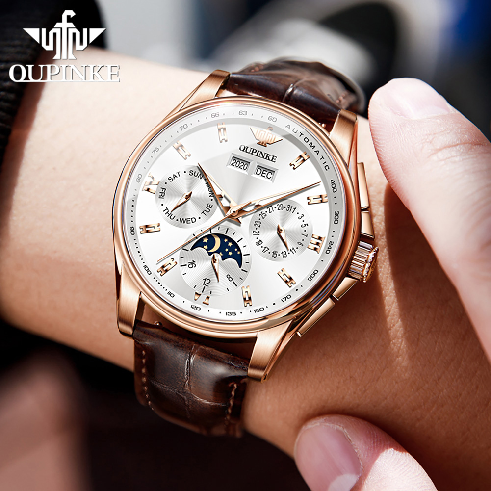 Zegarki męskie OUPINKE, casual – Leather Watch Strap recenzja i cena