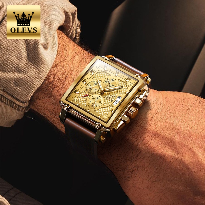 Zegarki męskie marki OLEVS, wo – Leather Watch Strap recenzja i cena