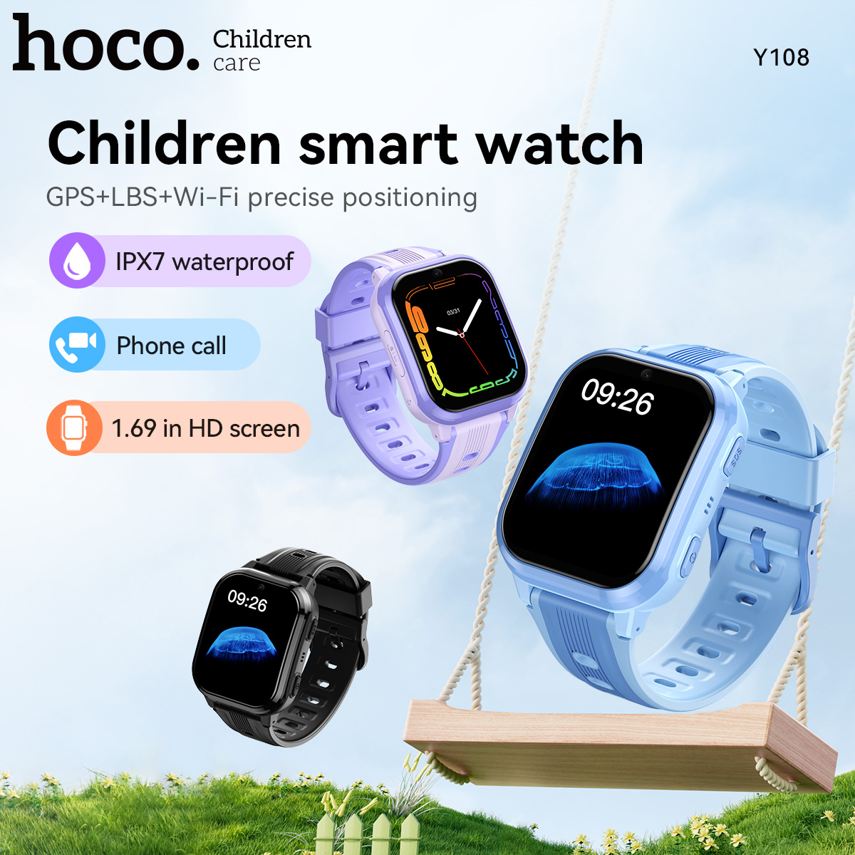 HOCO Y108 1.69-calowy zakrzywi – Smartwatch Watches For Kid Boy With Alarm recenzja i cena